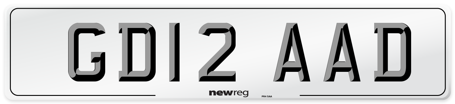 GD12 AAD Number Plate from New Reg